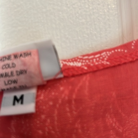 Habitat | Coral Paisley 100% Linen Tank Top Size Medium Lagenlook Boho Floral - Picture 5 of 9